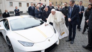 POPE FRANCIS WITH LAMBORGHINI