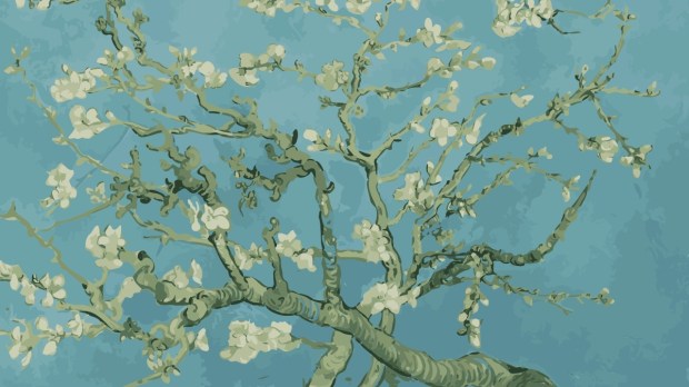 Vector illustration inspired by the painting of Vincent Van Gogh - Almond Blossom