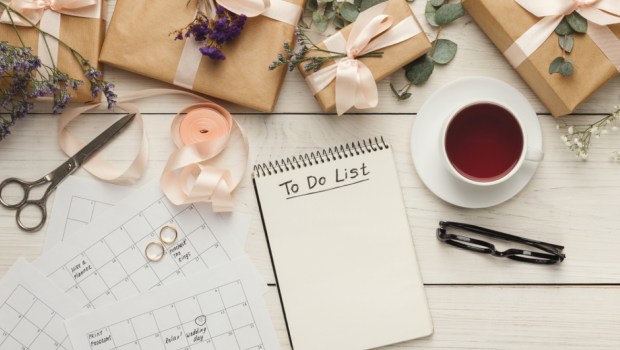 Wedding to do list top view
