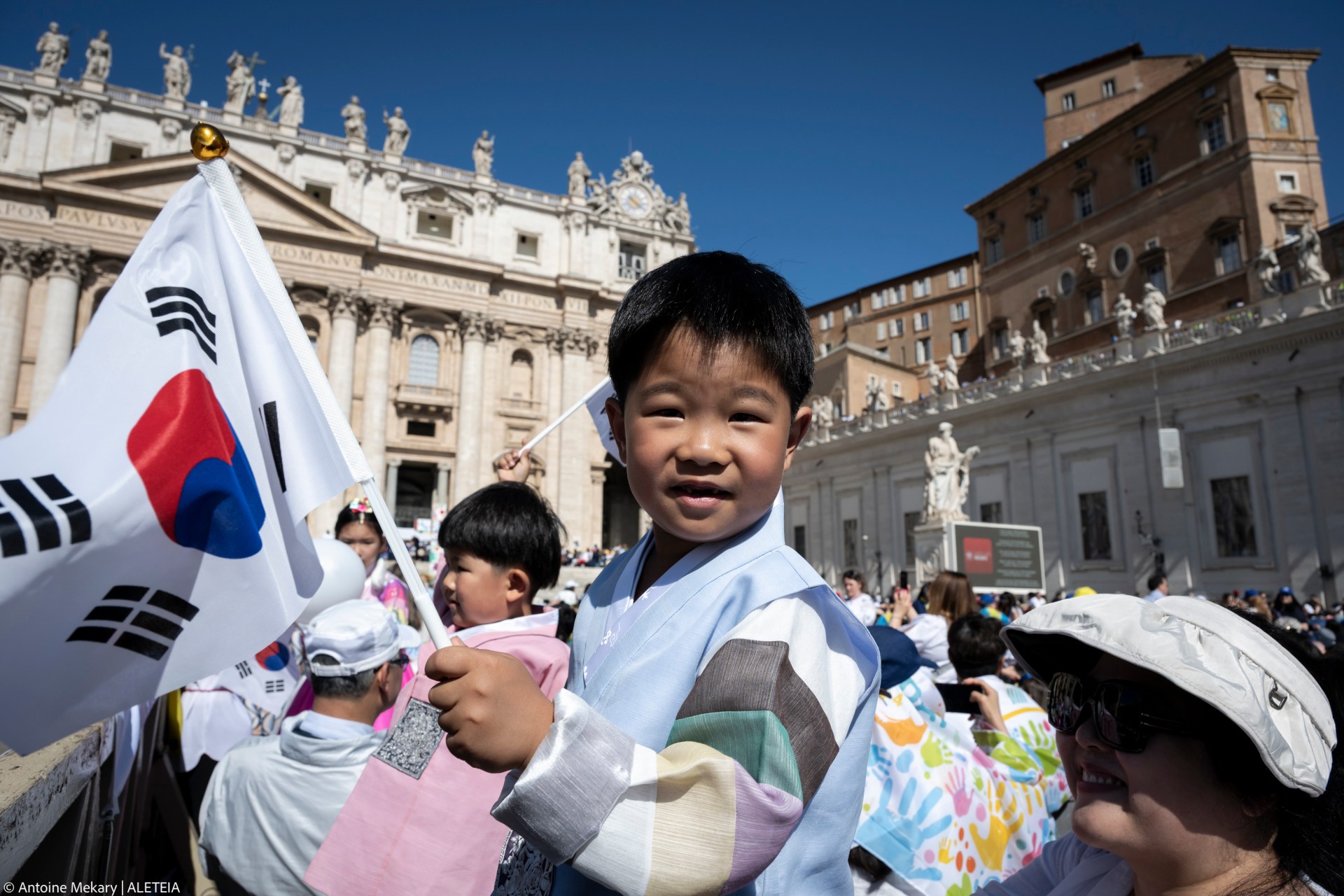 Pope Francis celebrates a mass on World Children's Day at St Peter's Basilica in the Vatican on May 26, 2024