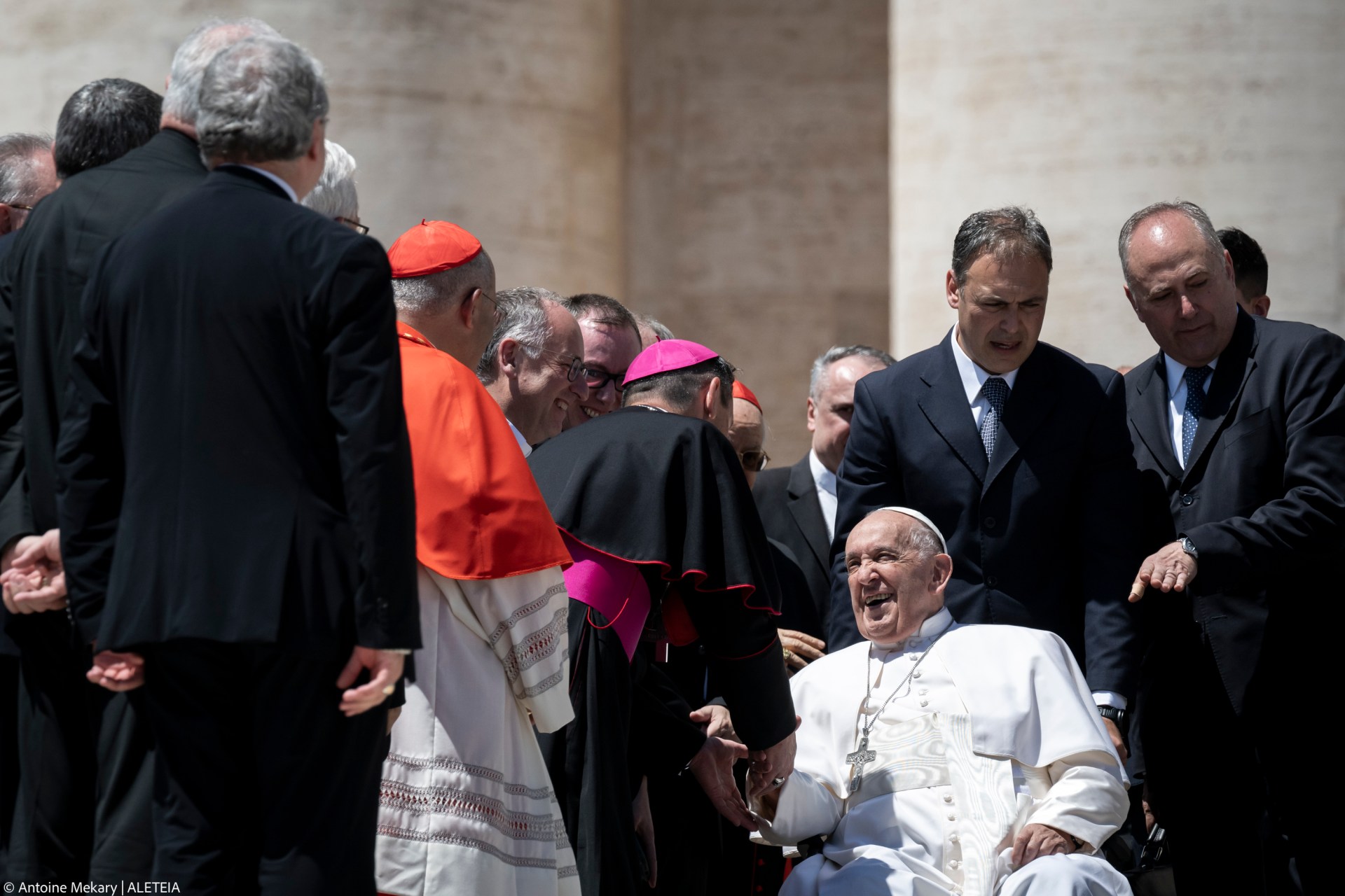 Pope Francis celebrates a mass on World Children's Day at St Peter's Basilica in the Vatican on May 26, 2024.